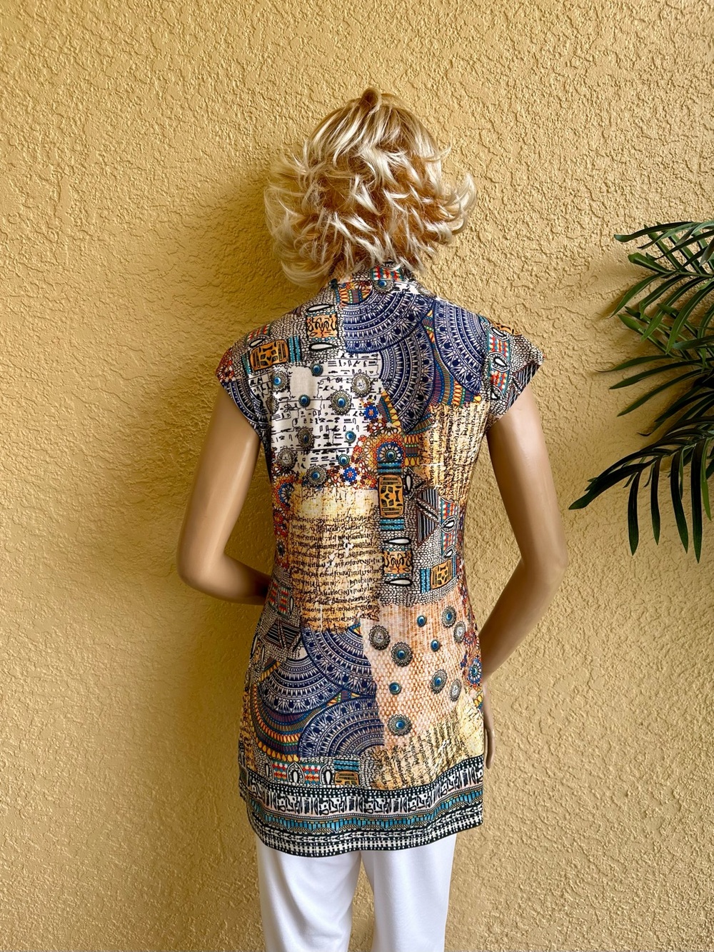 V Christina gem embellished colorful tunic top - Picture 6 of 9